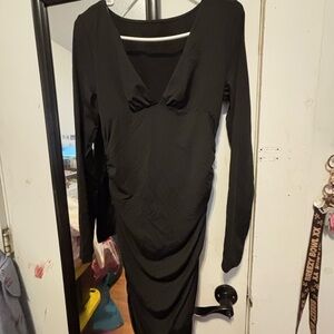 Elegant Black Long Sleeve Dress